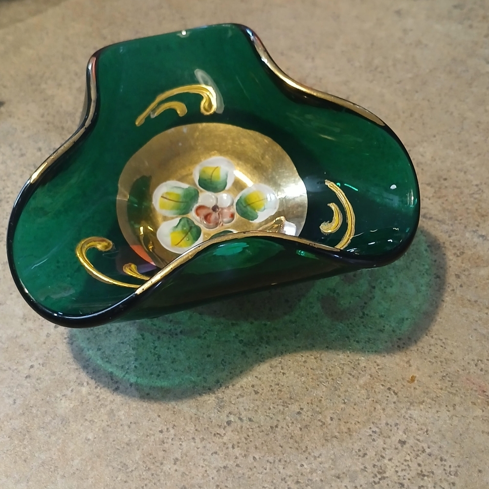 Vintsge Bohemian Art Glass Dish - Picture 4 of 11
